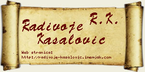 Radivoje Kasalović vizit kartica